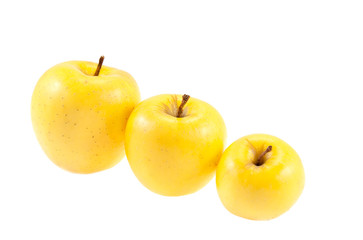 golden delicious juicy apples isolated on white