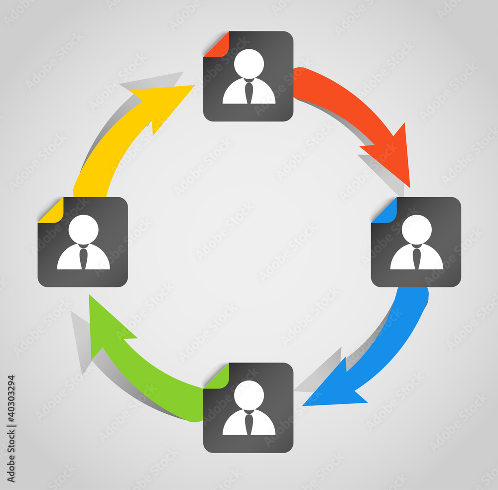 Poster abstract business scheme with paper stickers