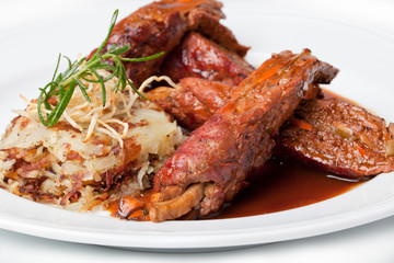 Traditional German Beef Rouladen Stuffed with Vegetable