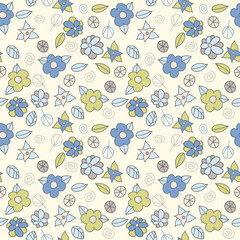 Seamless pattern with cute small flowers