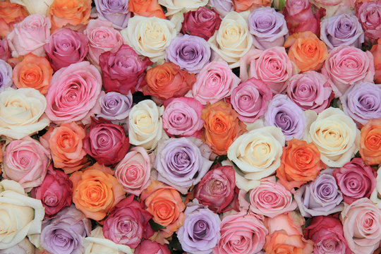 Pastel rose wedding flowers