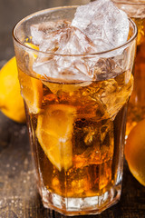 Lemon Ice Tea on wooden table