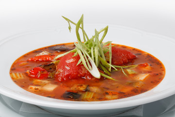 Italian soup on a White background