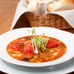 Italian soup served with bread