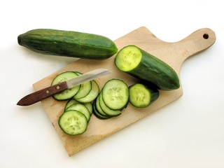 cutting cucumbers