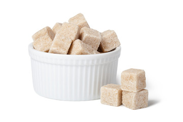 brown sugar on white background