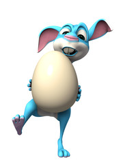 Osterhase mit Osterei Cartoon 3D