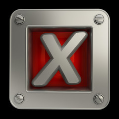 Obraz premium 3D button icon with cross symbol isolated