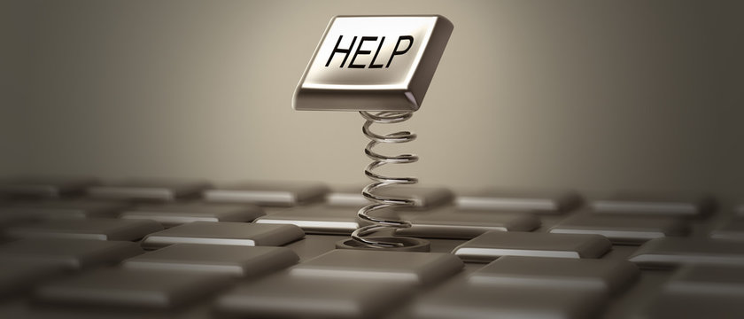 "Help" Button High resolution. 3D image