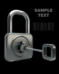 lock. Objects over black High resolution image 3d