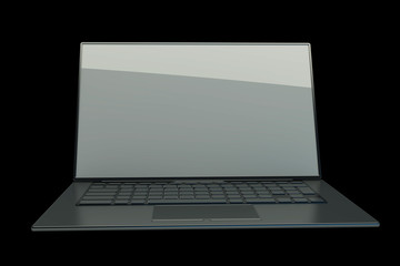 laptop isolated on black background 3d