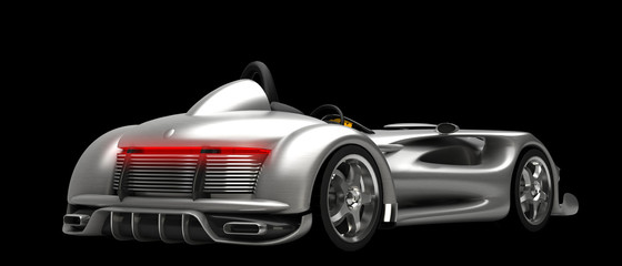 Fototapeta na wymiar Sports car road-star samodzielnie na czarny 3d render
