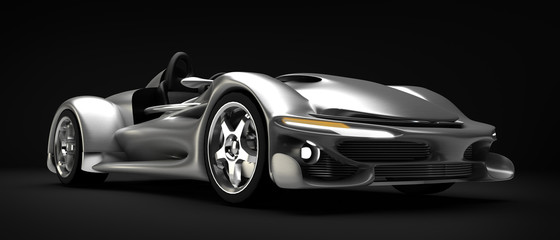 Obraz na płótnie Canvas Sports car road-star samodzielnie na czarny 3d render