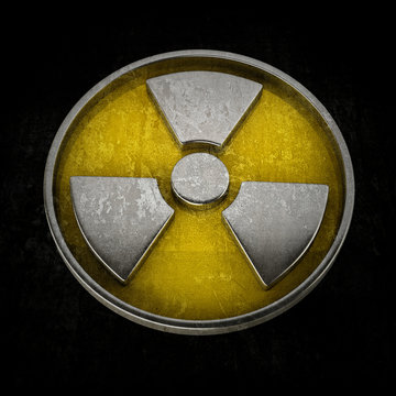 Radiation Alert sign isolated on black background