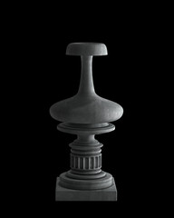 Decorative Stone vase on a podium isolated