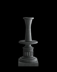 Decorative Stone vase on a podium isolated