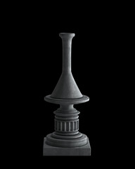 Decorative Stone vase on a podium isolated