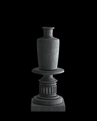 Fototapeta na wymiar Decorative Stone vase on a podium isolated