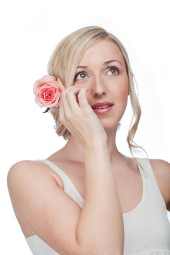 Fototapeta Frau mit Blume im Haar