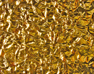 Gold metal texture - crumpled foil