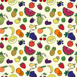 Seamless pattern with varios fruits and berrys