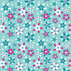 Fototapeta na wymiar Seamless pattern with cute flowers