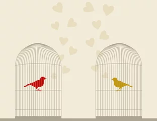 Cercles muraux Oiseaux en cages Oiseau d& 39 amour4