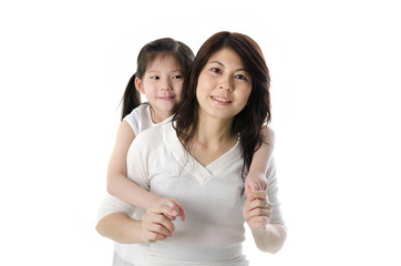 asian girl and mother