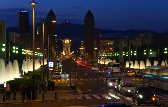 Barcelona in night. Spain