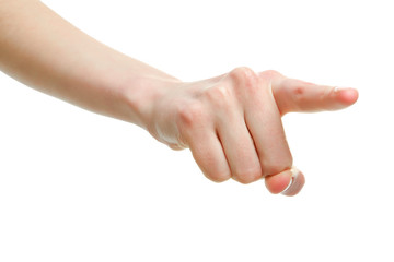 Female Hand Pointing Selection