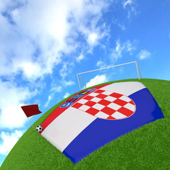 Croatia flag on 3d football