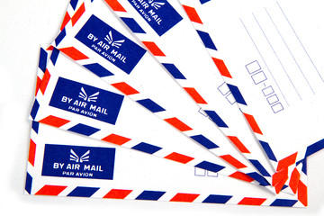 Fototapeta na wymiar air mail envelope isolated on white background