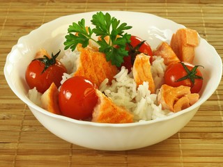 Vegetarian salmon salad