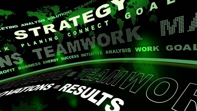 Business oriented words animation green (loop)