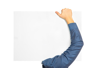 Man carry blank board