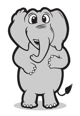 elephant smile stand vector character