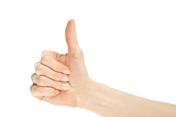 Hand showing thumbs up