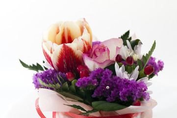 クローズアップした花束