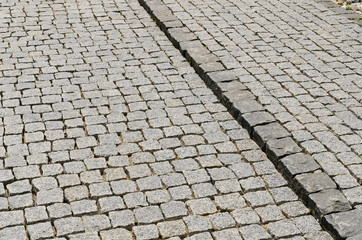 cobbled road as background