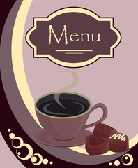 Vector design for coffee house or shop menu, the background