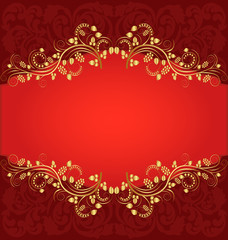red background