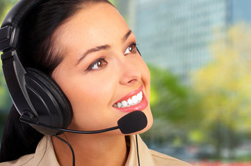 Call center operator woman.