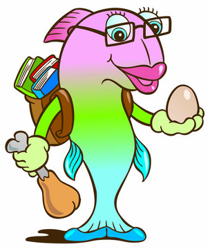 Fish protein cartoon character