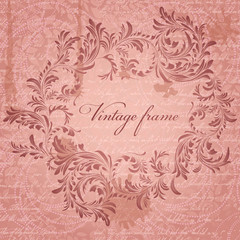 Retro background with antique floral frame