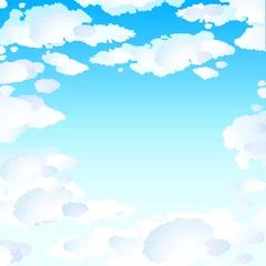 Poster Hemel Blauwe luchten met wolken