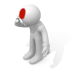 Man with headache, 3d image