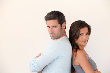 Obraz premium Young couple being mad at each other