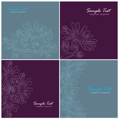 A set of four floral cards