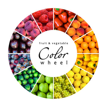 Fototapeta fruit and vegetable color wheel (12 colors)