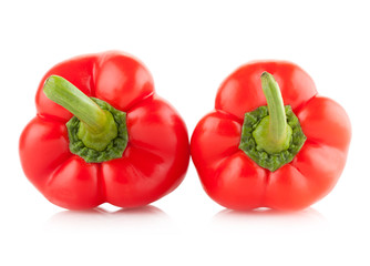 red paprika peppers isolated on white background